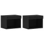 Gabinetes de pared con luces LED 2 pcs Roble Negro 40x30x30 cm | Foro24.es | Tu tienda online para hogar, jardín y más Foro24.es