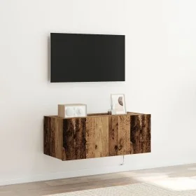 Cabinet de TV con luces LED Madera antigua 80x35x31 cm by , TV Furniture - Ref: Foro24-863104, Price: 67,46 €, Discount: -5%%