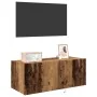 Cabinet de TV con luces LED Madera antigua 80x35x31 cm de , Muebles TV - Ref: Foro24-863104, Precio: 67,46 €, Descuento: -5%%