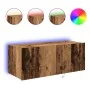 Cabinet de TV con luces LED Madera antigua 80x35x31 cm de , Muebles TV - Ref: Foro24-863104, Precio: 67,46 €, Descuento: -5%%