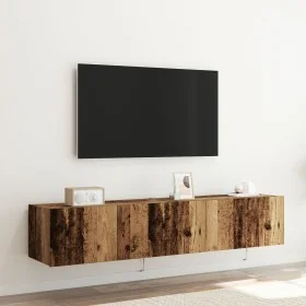 Muebles para TV con luces LED 2 pcs Madera