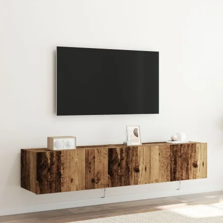 Muebles para TV con luces LED 2 pcs Madera reciclada 80x35x31 cm | Foro24.es | Tu tienda online para hogar, jardín y más Foro24.es