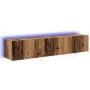 Muebles para TV con luces LED 2 pcs Madera reciclada 80x35x31 cm | Foro24.es | Tu tienda online para hogar, jardín y más Foro24.es