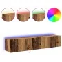 Muebles para TV con luces LED 2 pcs Madera reciclada 80x35x31 cm | Foro24.es | Tu tienda online para hogar, jardín y más Foro24.es