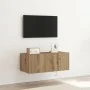 Mueble de TV con luces LED Roble Artesanal 80x35x31 cm | Foro24.es | Tu tienda online para hogar, jardín y más Foro24.es