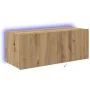 Mueble de TV con luces LED Roble Artesanal 80x35x31 cm | Foro24.es | Tu tienda online para hogar, jardín y más Foro24.es