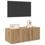 Mueble de TV con luces LED Roble Artesanal 80x35x31 cm | Foro24.es | Tu tienda online para hogar, jardín y más Foro24.es