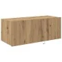 Mueble de TV con luces LED Roble Artesanal 80x35x31 cm | Foro24.es | Tu tienda online para hogar, jardín y más Foro24.es