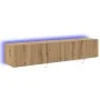 Armarios de pared para TV con luces LED 2 pcs Roble artesanal 80x35x31 cm von , TV-Möbel - Ref: Foro24-863107, Preis: 123,86 ...