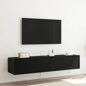 Gabinetes de pared para TV con luces LED 2 piezas Roble Negro 80x35x31 cm von , TV-Möbel - Ref: Foro24-863109, Preis: 131,96 ...