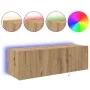 Armario de TV con luces LED roble artesano 100x35x31 cm von , TV-Möbel - Ref: Foro24-863111, Preis: 79,03 €, Rabatt: -5%%