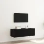 Cabinet de pared para TV con luces LED Negro Roble 100x35x31 cm by , TV Furniture - Ref: Foro24-863112, Price: 83,83 €, Disco...