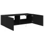Cabinet de pared para TV con luces LED Negro Roble 100x35x31 cm by , TV Furniture - Ref: Foro24-863112, Price: 83,83 €, Disco...