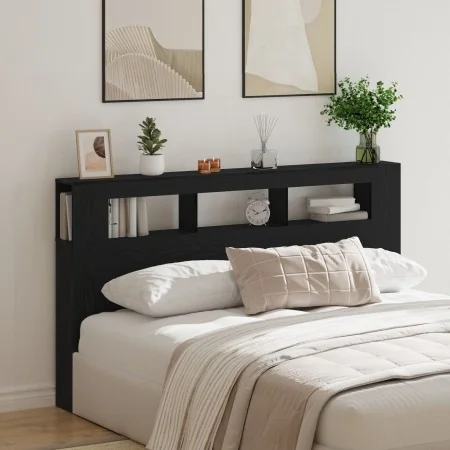 Cabezal de Almacenamiento con Luces LED Roble Negro 180x18,5x103,5 cm | Foro24.es | Tu tienda online para hogar, jardín y más Foro24.es