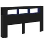 Cabezal de Almacenamiento con Luces LED Roble Negro 180x18,5x103,5 cm | Foro24.es | Tu tienda online para hogar, jardín y más Foro24.es