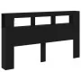 Cabezal de Almacenamiento con Luces LED Roble Negro 180x18,5x103,5 cm | Foro24.es | Tu tienda online para hogar, jardín y más Foro24.es