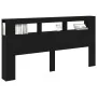 Cabecero de Almacenamiento con Luces LED Roble Negro 200x18,5x103,5 cm | Foro24.es | Tu tienda online para hogar, jardín y más Foro24.es
