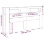 Cabecero de Almacenamiento con Luces LED Roble Negro 200x18,5x103,5 cm | Foro24.es | Tu tienda online para hogar, jardín y más Foro24.es
