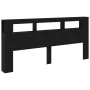 Cabecero de Almacenamiento con Luces LED Madera Negra 220x18,5x103,5 cm | Foro24.es | Tu tienda online para hogar, jardín y más Foro24.es