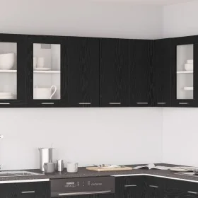 Gabinete Colgante de Roble Negro 60x31x60 cm