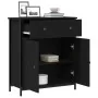 Aparador Negro de Roble 70x30x80 cm de Madera Ingenierizada y Acero de , Aparadores - Ref: Foro24-863159, Precio: 103,93 €, D...