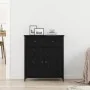 Aparador Negro de Roble 70x30x80 cm de Madera Ingenierizada y Acero de , Aparadores - Ref: Foro24-863159, Precio: 103,93 €, D...