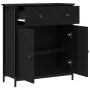 Aparador Negro de Roble 70x30x80 cm de Madera Ingenierizada y Acero de , Aparadores - Ref: Foro24-863159, Precio: 103,93 €, D...