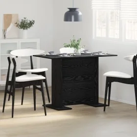 Mesa de Comedor Negro Roble 110x60x75 cm Madera