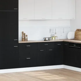 Gabinete de fondo con cajones de roble negro -