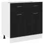 Armario con Cajón en Roble Negro, 80x46x81.5 cm, Hecho de Madera Elaborada | Foro24.es | Tu tienda online para hogar, jardín y más Foro24.es