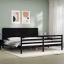 Bettgestell mit schwarzem Massivholzkopfteil 200x200 cm von vidaXL, Betten und Lattenroste - Ref: Foro24-3194790, Preis: 191,...