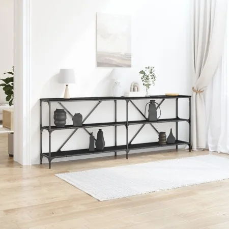 Mesa de Consola Negro Roble 200x30x75 cm Madera Ingenierizada y Acero von , Seitentische - Ref: Foro24-863447, Preis: 116,12 ...