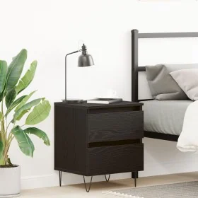 Cabinet de Noche Negro Roble 40x35x50 cm Madera