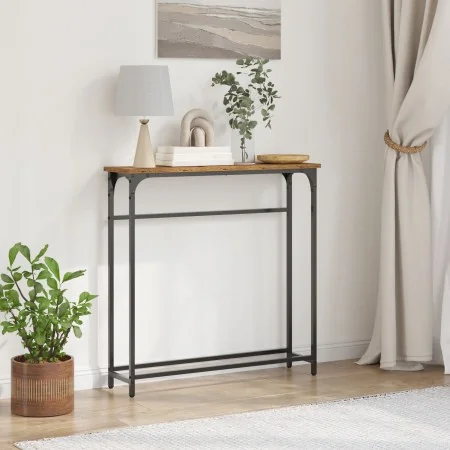 Mesa Consola Madera Vieja 75x19,5x75 cm Madera Ingenierizada y Acero | Foro24.es | Tu tienda online para hogar, jardín y más Foro24.es