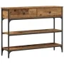 Mesa Consola Madera Vieja 100x25x75 cm Madera Engineered y Acero by , Side tables - Ref: Foro24-863511, Price: 97,51 €, Disco...