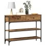 Mesa Consola Madera Vieja 100x25x75 cm Madera Engineered y Acero by , Side tables - Ref: Foro24-863511, Price: 97,51 €, Disco...