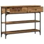 Mesa Consola Madera Vieja 100x25x75 cm Madera Engineered y Acero by , Side tables - Ref: Foro24-863511, Price: 97,51 €, Disco...