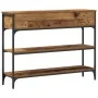 Mesa Consola Madera Vieja 100x25x75 cm Madera Engineered y Acero by , Side tables - Ref: Foro24-863511, Price: 97,51 €, Disco...