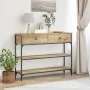Mesa de Consola Roble Artesanal 100x25x75 cm Madera Contrachapada y Acero von , Seitentische - Ref: Foro24-863512, Preis: 97,...