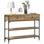 Mesa de Consola Roble Artesanal 100x25x75 cm Madera Contrachapada y Acero von , Seitentische - Ref: Foro24-863512, Preis: 97,...