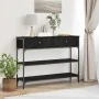 Mesa de Consola Negro Roble 100x25x75 cm Madera Ingenierizada y Acero von , Seitentische - Ref: Foro24-863513, Preis: 103,47 ...