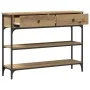 Mesa de Consola Roble Artesanal 100x25x75 cm Madera Contrachapada y Acero von , Seitentische - Ref: Foro24-863512, Preis: 97,...