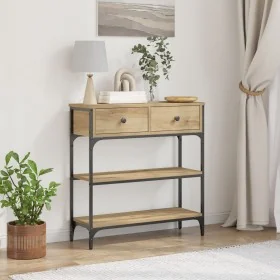 Mesa Consola de Roble Artesanal 72,5x25x75 cm en Madera y Acero von , Seitentische - Ref: Foro24-863520, Preis: 82,00 €, Raba...