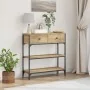 Mesa Consola de Roble Artesanal 72,5x25x75 cm en Madera y Acero by , Side tables - Ref: Foro24-863520, Price: 81,75 €, Discou...