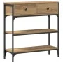 Mesa Consola de Roble Artesanal 72,5x25x75 cm en Madera y Acero by , Side tables - Ref: Foro24-863520, Price: 81,75 €, Discou...