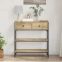 Mesa Consola de Roble Artesanal 72,5x25x75 cm en Madera y Acero by , Side tables - Ref: Foro24-863520, Price: 81,75 €, Discou...