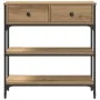 Mesa Consola de Roble Artesanal 72,5x25x75 cm en Madera y Acero by , Side tables - Ref: Foro24-863520, Price: 81,75 €, Discou...