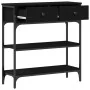 Mesa Consola Negro Roble 72,5x25x75 cm Madera Elaborada y Acero von , Seitentische - Ref: Foro24-863521, Preis: 86,22 €, Raba...