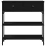 Mesa Consola Negro Roble 72,5x25x75 cm Madera Elaborada y Acero von , Seitentische - Ref: Foro24-863521, Preis: 86,22 €, Raba...