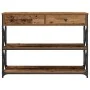 Mesa Consola de Madera Vieja 100x28x75 cm de Madera Ingenierizada y Acero by , Side tables - Ref: Foro24-863527, Price: 94,96...